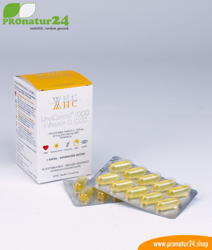 WHC UnoCardio 1000 + Vitamin D 1000 (OMEGA-3 Fettsäuren)