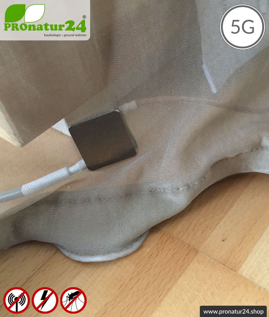Abschirmender Baldachin Elektrosmog PRO all inclusive. Kasten Doppelbett Set. Abschirmung Funk bis 50 dB. Erdbar. Wirkungsvoll gegen 5G!