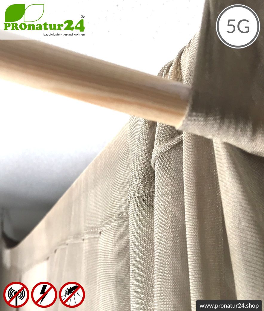 Abschirmender Baldachin Elektrosmog PRO all inclusive. Kasten Doppelbett Set. Abschirmung Funk bis 50 dB. Erdbar. Wirkungsvoll gegen 5G!