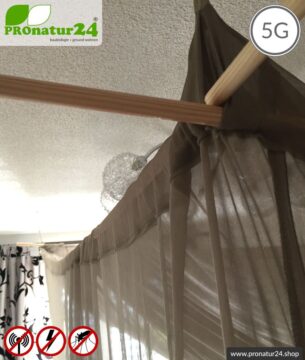 Abschirmender Baldachin Elektrosmog PRO all inclusive. Kasten Doppelbett Set. Abschirmung Funk bis 50 dB. Erdbar. Wirkungsvoll gegen 5G!