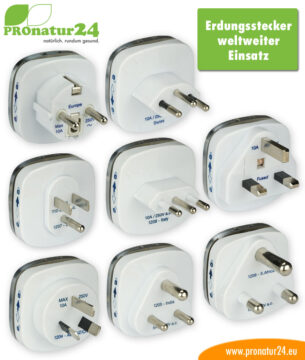 Erdungsstecker für die Erdung ortveränderlicher Produkte wie unserem Elektrosmog Baldachin PRO