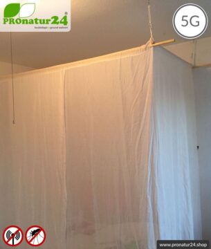 Abschirmender Baldachin Elektrosmog FUNK. Abschirmung Funk bis 38 dB. 5G ready!