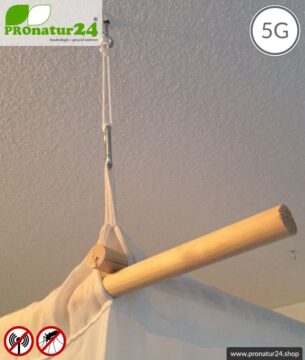 Abschirmender Baldachin Elektrosmog FUNK. Abschirmung Funk bis 38 dB. 5G ready!
