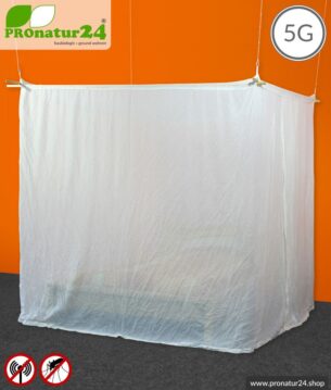 Abschirmender Baldachin Elektrosmog FUNK. Doppelbett. Abschirmung Funk bis 38 dB. 5G ready!