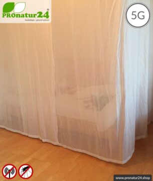 Abschirmender Baldachin Elektrosmog FUNK. Abschirmung Funk bis 38 dB. 5G ready!