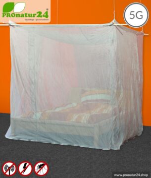 Abschirmender Baldachin Elektrosmog PRO. Kasten Doppelbett Set. Abschirmung Funk bis 50 dB. Erdbar. Wirkungsvoll gegen 5G!