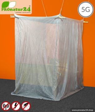 Abschirmender Baldachin Elektrosmog PRO. Kasten Einzelbett Set. Abschirmung Funk bis 50 dB. Erdbar. Wirkungsvoll gegen 5G!