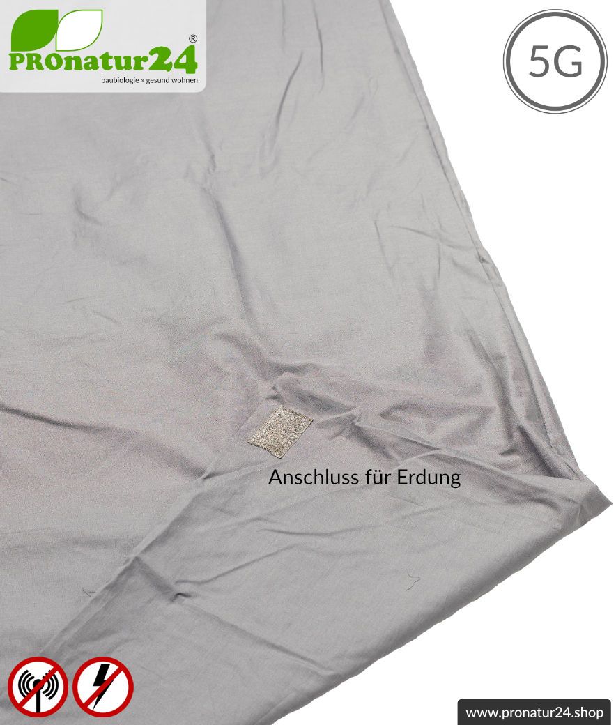Abschirmendes Schlafsack SET Elektrosmog PRO all inclusive. Schutz vor Elektrosmog HF (bis zu 41 dB) für unterwegs. Erdbar. Wirkungsvoll gegen 5G!