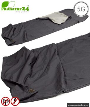 Abschirmendes Schlafsack SET Elektrosmog PRO all inclusive. Schutz vor Elektrosmog HF (bis zu 41 dB) für unterwegs. Erdbar. Wirkungsvoll gegen 5G!