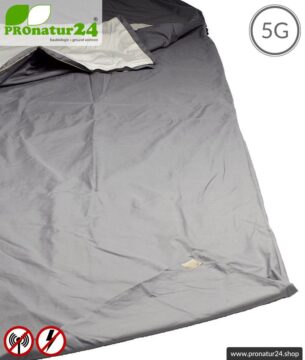 Abschirmendes Schlafsack SET Elektrosmog PRO all inclusive. Schutz vor Elektrosmog HF (bis zu 41 dB) für unterwegs. Erdbar. Wirkungsvoll gegen 5G!