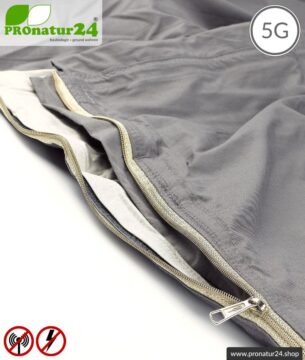 Abschirmendes Schlafsack SET Elektrosmog PRO all inclusive. Schutz vor Elektrosmog HF (bis zu 41 dB) für unterwegs. Erdbar. Wirkungsvoll gegen 5G!