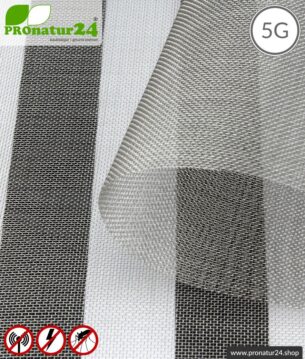 Edelstahlgewebe V4A03 mit Schirmdämpfung bis zu 50 dB gegen Elektrosmog HF. NF erdbar. Wirkungsvoll gegen 5G!