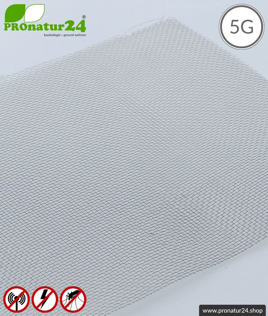 Edelstahlgewebe V4A03 mit Schirmdämpfung bis zu 40 dB gegen HF Elektrosmog. Erdbar. Ideal für Aussenwände. 5G ready!
