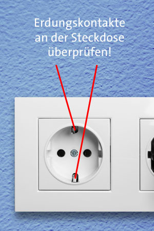 Erdungskonakte der Steckdose einfach überprüfen