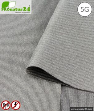 Abschirmstoff SILVER ELASTIC für Bekleidung, HF Abschirmung bis 50 dB, NF erdbar. Wirkungsvoll gegen 5G!