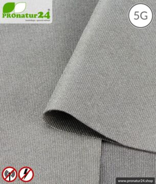 Abschirmstoff SILVER ELASTIC für Bekleidung, HF Abschirmung bis 50 dB, NF erdbar. Wirkungsvoll gegen 5G!