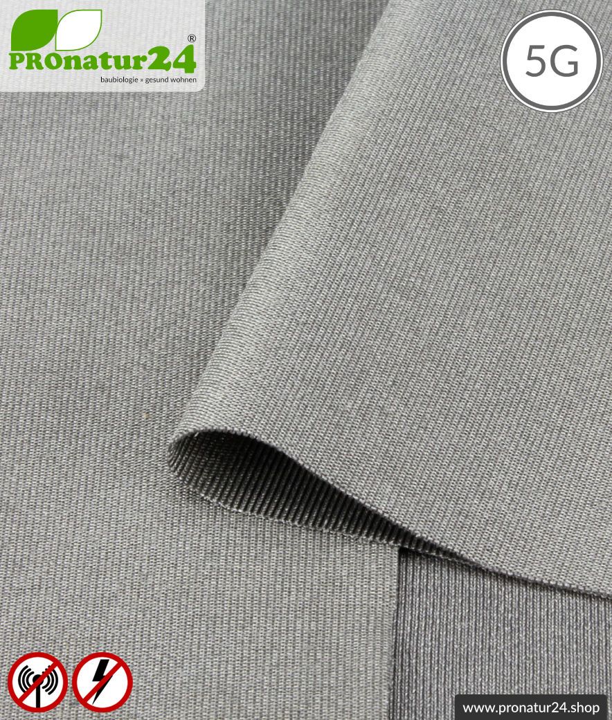 Abschirmstoff SILVER ELASTIC für Bekleidung, HF Abschirmung bis 50 dB, NF erdbar. Wirkungsvoll gegen 5G!