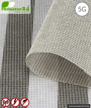 Abschirmstoff SILVER TULLE für Vorhänge und Baldachine. HF Abschirmung bis 50 dB, NF erdbar. Ideal bei 5G!