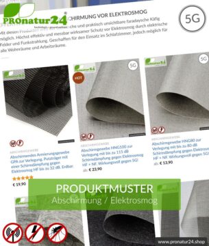 ABSCHIRMUNG TESTMUSTER - bis zu 3 Material-Muster gratis!