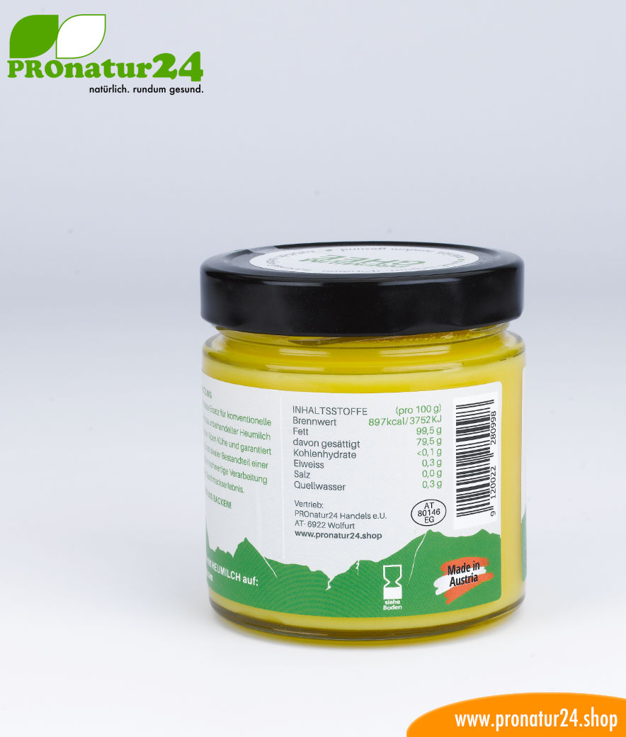 PREMIUM GHEE für die ayurvedische / Low Carb Küche von PROnatur24