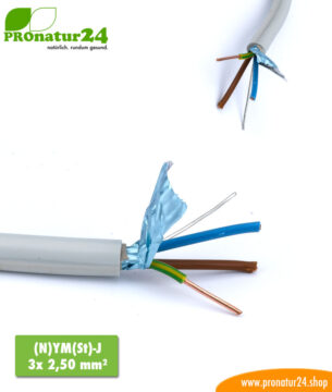 abgeschirmtes BIO Kabel (N)YM(St)-J 3x 2,50 mm²
