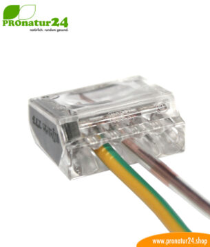 Dosenklemme für Beidraht vom geschirmten Elektrokabel in der geschirmten Putzdose