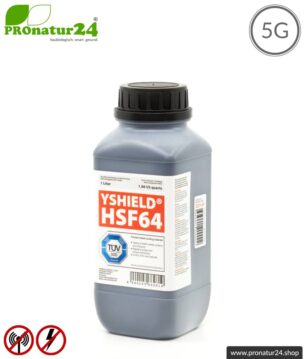 Abschirmfarbe HSF64 | HF Abschirmung bis zu 54 dB. Ohne Konservierungsmittel » ideal für Allergiker | TÜV SÜD zertifiziert | Erdung notwendig. Effektiv bei 5G!