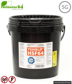 Abschirmfarbe HSF64 | HF Abschirmung bis zu 54 dB. Ohne Konservierungsmittel » ideal für Allergiker | TÜV SÜD zertifiziert | Erdung notwendig. Effektiv bei 5G!