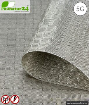 Abschirmstoff SILVER SILK für Handytaschen & Innentaschen. RFID/NFC Datenschutz. HF Abschirmung bis 60 dB. Erdbar. Wirkungsvoll gegen 5G!