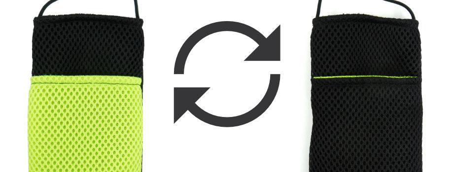 Einfach die kleine Tasche „umstülpen und wenden“ um die Handyhülle in ein neues Design zu verwandeln.