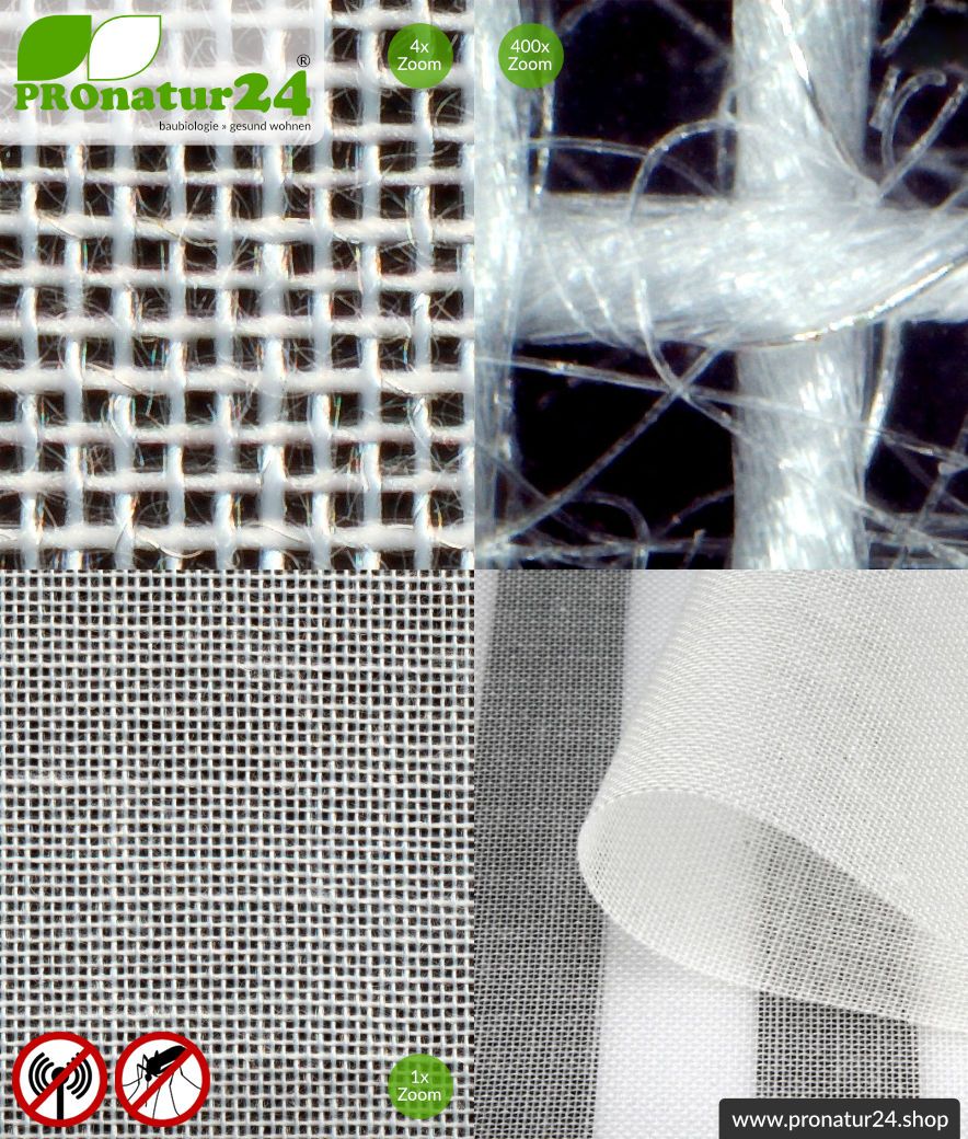 Abschirmstoff EVOLUTION mit integrierter Beschwerung. HF Abschirmung bis 30 dB. Knitterarm, strapazierfähig, pflegeleicht.