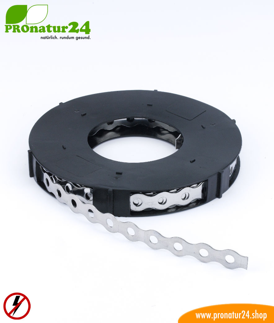 Edelstahl Lochband ELB zur Erdung, 10 Laufmeter
