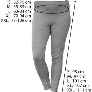 Größentabelle für die abschirmende Hose