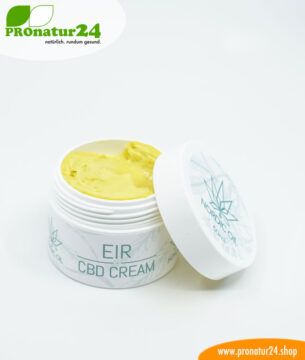 EIR CBD Hautcreme. Entwickelt von Nordic Oil als Hilfe bei bzw. gegen Schuppenflechte (Psoriasis) mittels u.a. Cannabidiol. Ohne THC.