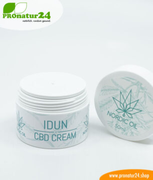 IDUN CBD Feuchtigkeitscreme. Hautcreme für eine optimale Hydratisierung mit der Kraft der Cannabis Pflanze. Ohne THC. Vegan.