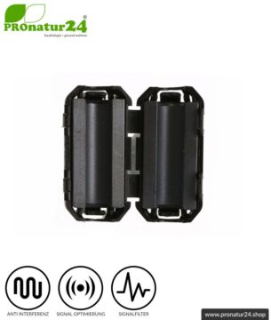 GRATIS Ferritkern Filter gegen Elektrosmog im Headsetkabel, klickbar, für Kabel bis zu 5 mm Durchmesser - 1x FERRITKERN GESCHENK!