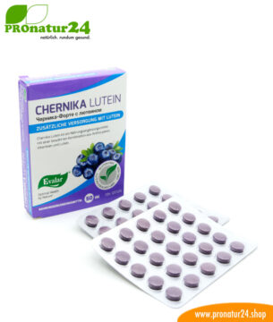 CHERNIKA LUTEIN VON EVALAR (Черника-Форте с лютеином). Glutenfrei, ohne Gentechnik, GMP.