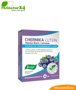 CHERNIKA LUTEIN VON EVALAR (Черника-Форте с лютеином). Glutenfrei, ohne Gentechnik, GMP.