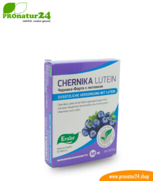CHERNIKA LUTEIN VON EVALAR (Черника-Форте с лютеином). Glutenfrei, ohne Gentechnik, GMP.