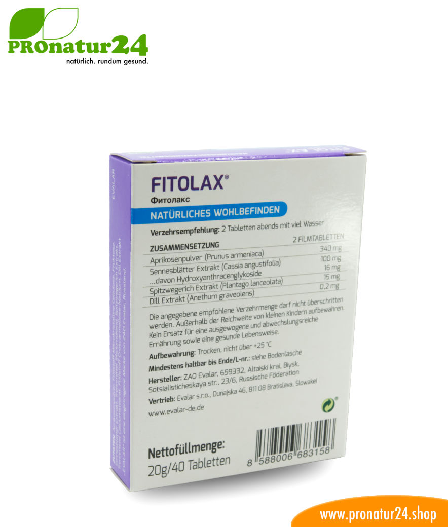 FITOLAX® (Фитолакс). Glutenfrei, vegan, ohne Gentechnik, GMP.