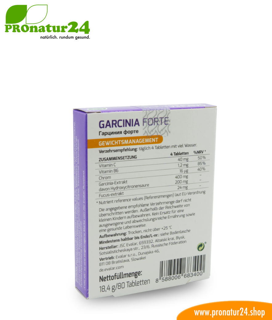GARCINIA FORTE VON EVALAR (Гарциния форте). Glutenfrei, vegan, ohne Gentechnik, GMP. - Image 5