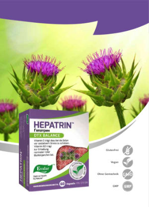 HEPATRIN™ VON EVALAR (Гепатрин). Glutenfrei, vegan, ohne Gentechnik, GMP.