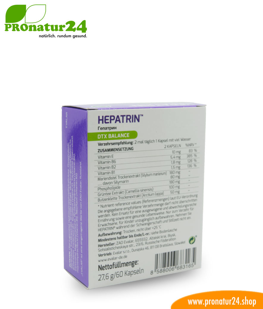 HEPATRIN™ (Гепатрин). Glutenfrei, vegan, ohne Gentechnik, GMP.