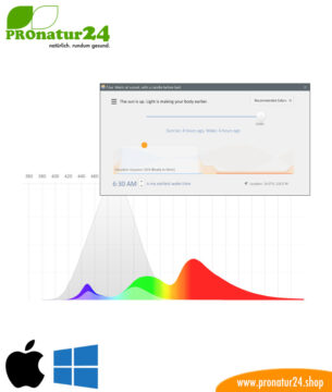 f.lux® automatische Blaulicht-Kalibierung nach Tageszeit für Mac OS und Windows.