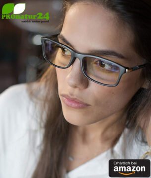 PROSPEK Blaulichtfilter Brille DYNAMIC mit Blendschutz. Professionelle hochwertige PC Brille mit großem Rahmen fürs Arbeiten und Spielen am Computer. Schützt Ihre Augen vor blauem Licht! Erhältlich bei Amazon.