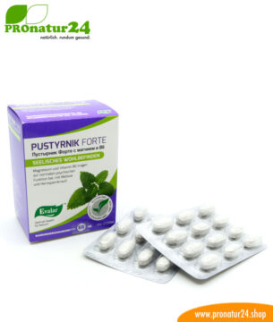 PUSTYRNIK FORTE VON EVALAR (Пустырник Форте с магнием и В6). Glutenfrei, vegan, ohne Gentechnik, GMP.