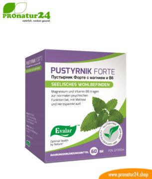 PUSTYRNIK FORTE VON EVALAR (Пустырник Форте с магнием и В6). Glutenfrei, vegan, ohne Gentechnik, GMP.