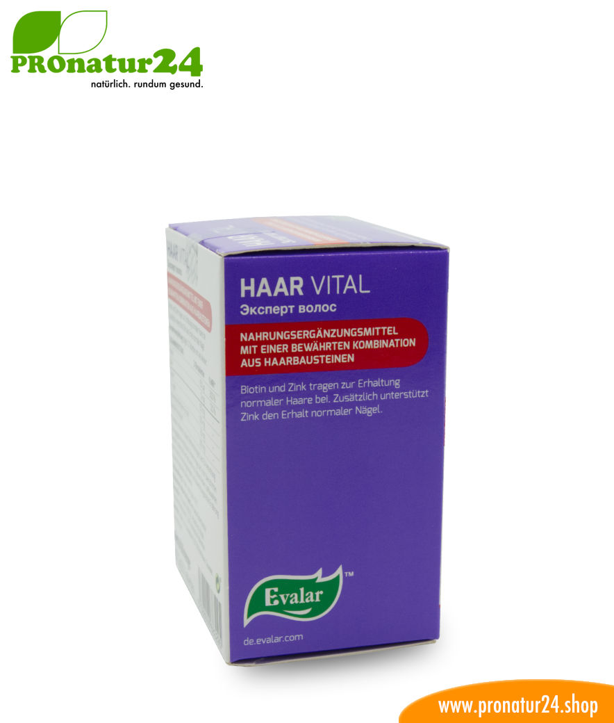 HAAR VITAL VON EVALAR (Эксперт волос). Glutenfrei, vegan, ohne Gentechnik, GMP.