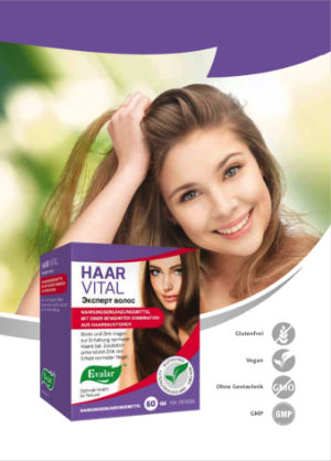 HAAR VITAL VON EVALAR (Эксперт волос). Glutenfrei, vegan, ohne Gentechnik, GMP. HAAR VITAL VON EVALAR (Эксперт волос). Glutenfrei, vegan, ohne Gentechnik, GMP.