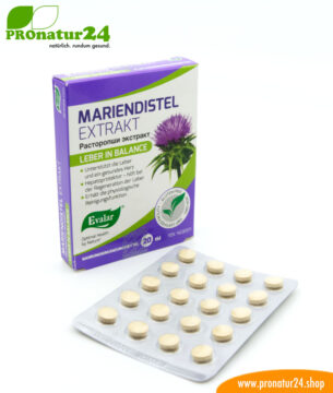 MARIENDISTEL EXTRAKT VON EVALAR (Расторопши экстракт). Glutenfrei, vegan, ohne Gentechnik, GMP.